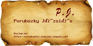 Porubszky Józsiás névjegykártya
